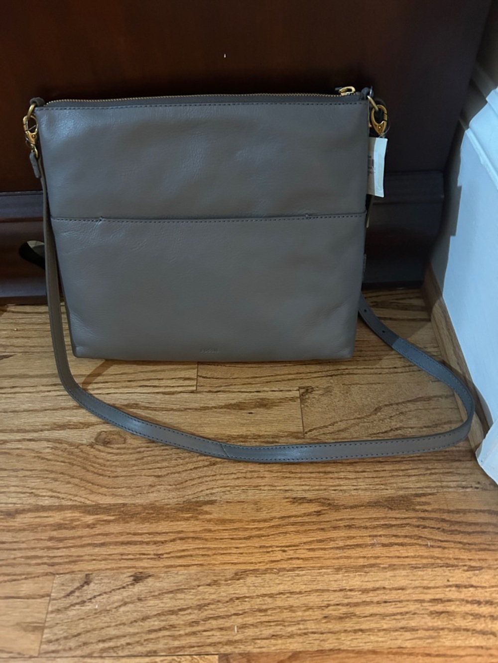 Brand New Fossil Leather Crossbody Bag with Gold Hardware